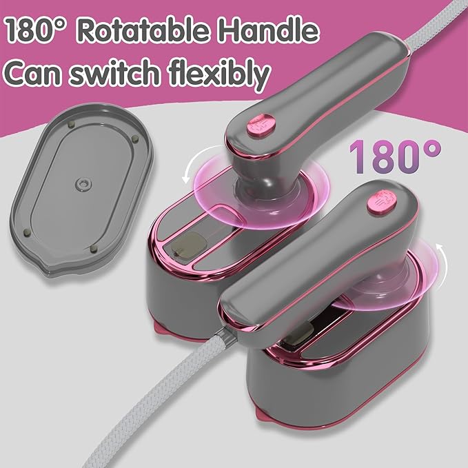 Travel Steamer Iron for Clothes Mini - Portable Ironing Machine Travel Small Size Portable Steamer Travel College Dorm Home Essentials (LightGrey)