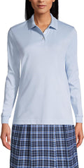 Lands' End School Uniform Kids Long Sleeve Interlock Polo Shirt