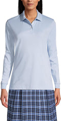 Lands' End School Uniform Kids Long Sleeve Interlock Polo Shirt