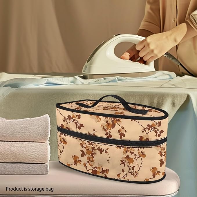 Brown Floral Iron Carrying Storage Bag for Travel or Storage Protective Carrying Bags Special Full Size Iron Tote Bag Fits Most Travel Size Irons