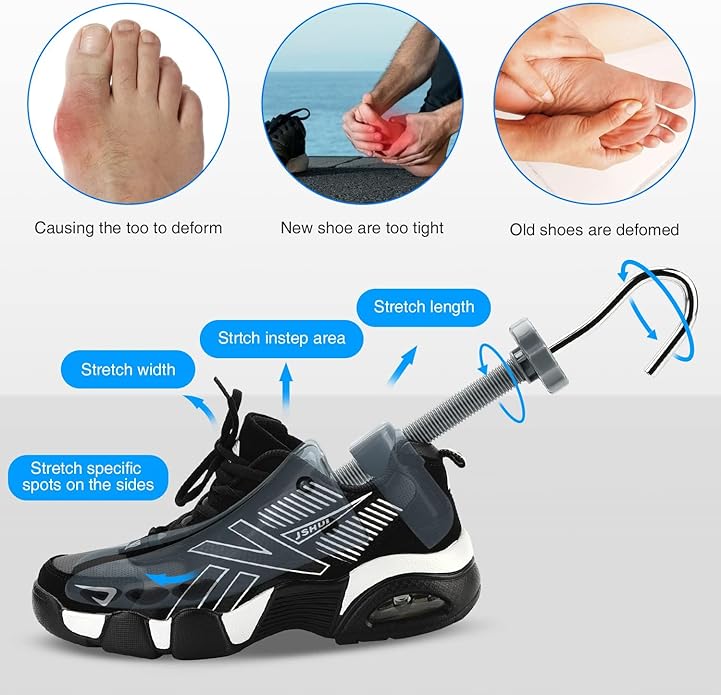 JJDPARTS Shoe Stretcher, Pair 4-Way Shoe Expander Widener Shoe Tree Extender for Women Men