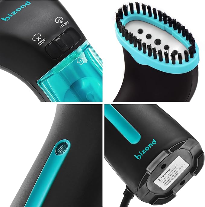 Travel Steamer for Clothes - Portable, Handheld for Clothing Garment and Fabric - No Spitting, Safe and Little Handy - Compact Home Mini Steamer for Curtain Metal Plate, 110V Only (Metal)