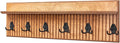 Rustic Wall Mounted Coat Rack with Shelf Wooden Entryway Organizer with 5 Metal Hooks for Coats Hats Towels Keys Floating Storage Shelf for Bathroom Bedroom (Oak, 20 inch Striped (4 Hooks))