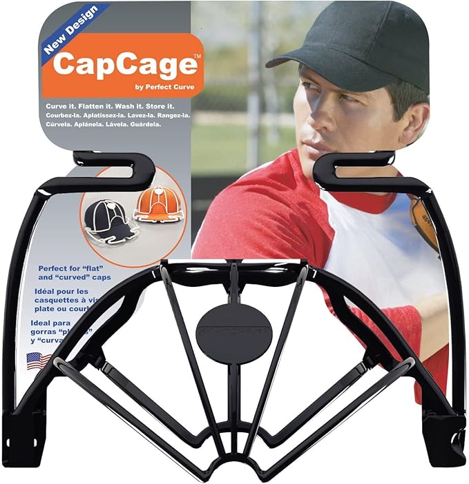 Perfect Curve Cap Washer - Hat and Visor Cleaning Rack. for Hats with Flat and Curved Brims. Made in USA.