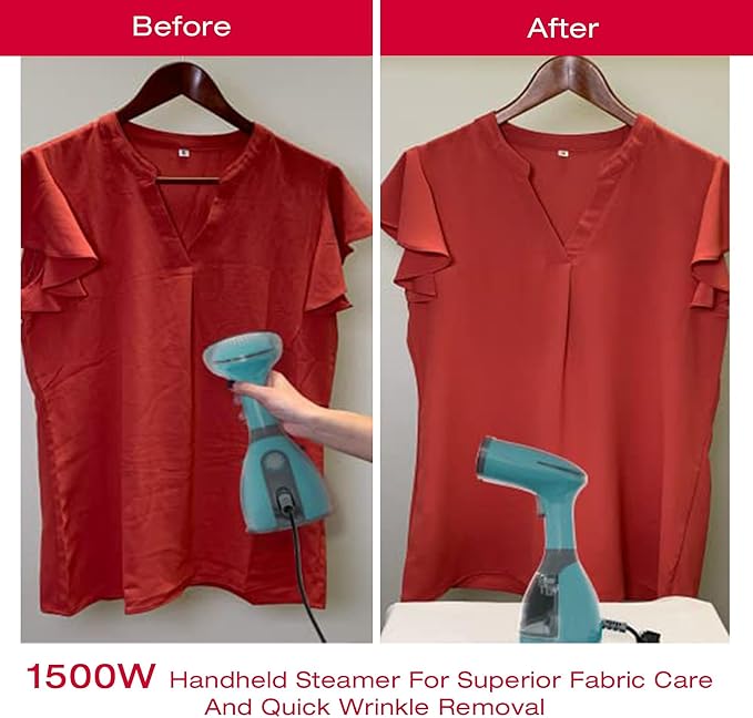 SINGER Handheld Garment Steamer | 1500W Powerful Steam | 20s Fast Heat-Up | 280ML Detachable Tank | Auto Shut-Off | Professional Wrinkle Remover for Clothes, Curtains & Upholstery