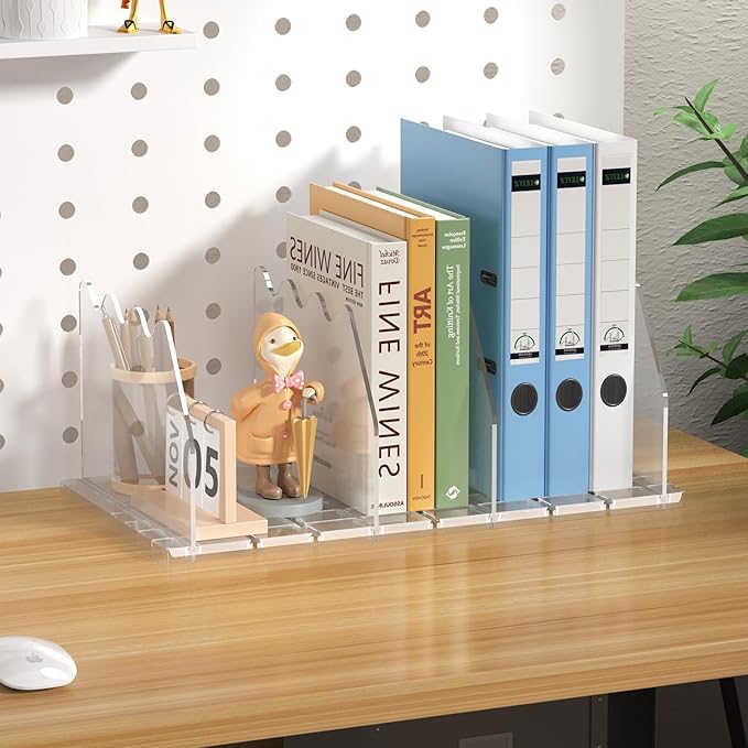 purse organizer for closet Sleek Transparent Acrylic Adjustable Organizer -shelf dividers Multifunctional for Home & Office Spaces (4 Baffles + 1 Hat Stand)
