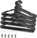 40Pack+5 Clips Luxurious Hanger Set ，16.69" Heavy Duty Matte Black Metal HangersWithstands 50lbs Weight Smooth Powder Coated Finish Compact Shirt Hangers