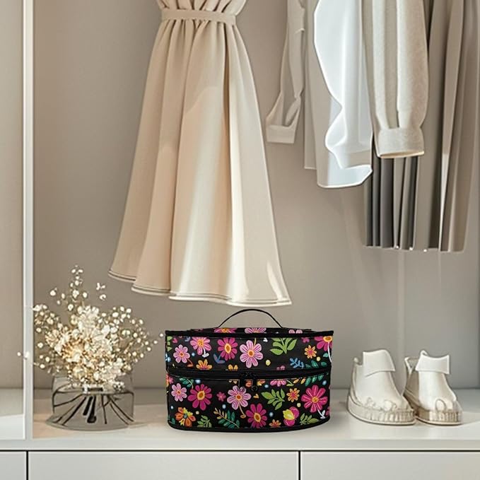 Abstract Daisy Flower Print Steam Iron Case Steamer Storage Bag Portable Travel Iron Carrier Bag with Handle Lightweight Iron Accessories, Case Only