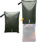 Mesh Laundry Bag for Travel, Gym, College, and Camping – Large Washable Zippered Dirty Clothes Organizer with Breathable Fabric – Portable Laundry Hamper for Sports, Healthcare Workers – Green