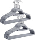 20 Pack Gray Non-Slip, Anti-Slip Hangers, Heavy Duty Closet Storage, 360 Degree Swivel Hook, Clothes Deformation Resistant, Load Capacity