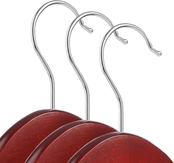 Casafield - 40 Cherry Wooden Suit Hangers - Premium Lotus Wood with Notches & Chrome Swivel Hook for Dress Clothes, Coats, Jackets, Pants, Shirts, Skirts