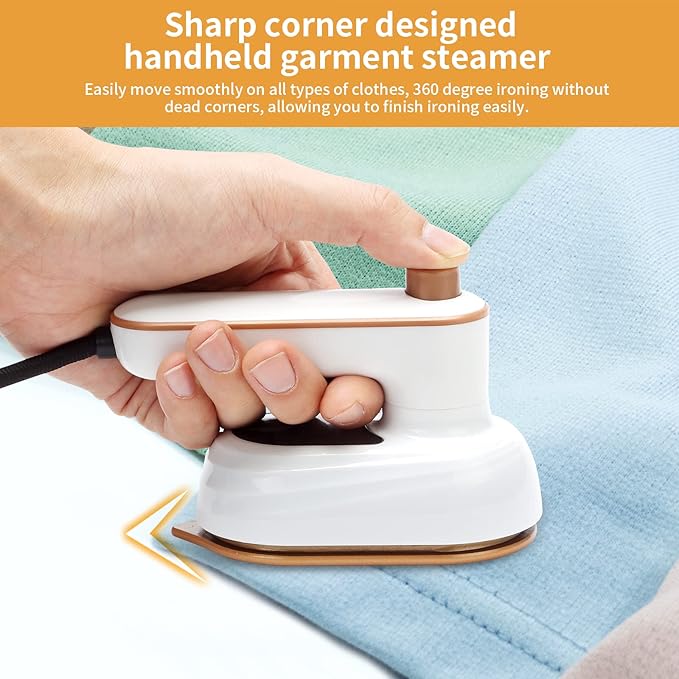 Portable Mini Iron, Handheld Steamer Iron for Clothes, 180°Rotatable Professional Garment Steamer, Mini Handheld Iron Support Dry And Wet Ironing for Home Business Travel