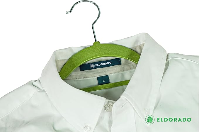 Eldorado Non-Slip Adult Hangers, Multicolor, for Everyday Use Value Packs (Lime Green, 200)