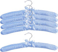 Plaid Pattern Padded Hangers for Women Clothing,Satin Hangers Padded Bride Hanger for Wedding Dress Soft Padded Hanger for Sweaters Coat Clothes (5, Blue)