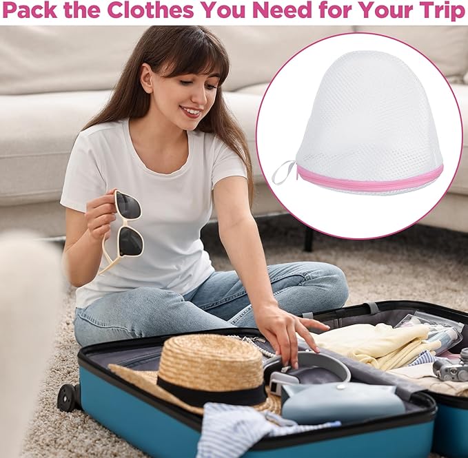 2 PCS Bra Bag for Washing Machine, Bra Washing Bags for Laundry, Bras Bags for Laundry with Zipper for Delicates Underwear Brassiere