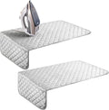 Oudain 2 Pieces Magnetic Ironing Mat Heat Resistant Ironing Blanket Portable Travel Folding Ironing Pad Iron Board Alternative Cover for Washer Dryer Table Top Laundry Clothes, 33 x 19, Grey