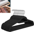 Velvet Hangers,Felt Hangers,Non-Slip Clothes Hanger, Multifunctional Space Saving Clothes Hangers for Wedding Dress & Dress Clothes(Black 3,30pcs)