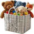Quilted Fabric Basket Car Storage Basket Boho Floral Laundry Hamper for Nursery Bedroom & Living Room | Organize Clothes Toys