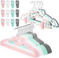 Tessco for you 20 Pcs Velvet Clothes Hangers with 20 Pcs Clips Non Slip Space Saving Skirt Hanger 360 Degree Swivel Hook Felt Heart Shaped Drying Rack for Pants (Multicolor, Velvet)