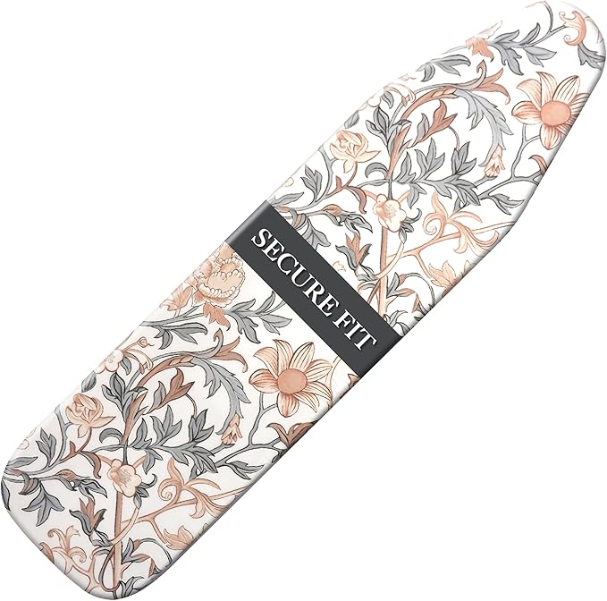 Thick Padded Ironing Board Cover and Pad – Extra Soft & Heatproof Surface – Reflective Heat Technology, Heavy-Duty Fabric – Fits Standard Sizes (15″X54″)