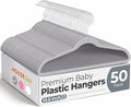 HOUSE DAY 13.5 Inch Kids Hangers 50 Pack - Premium ABS Plastic Clothes Hangers for Kids, Children, Preteens - Space Saving Thin Profile, Strong & Durable Hangers with 360° Swivel Hook - Gray