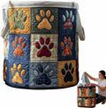 Quilted Laundry Basket, Quilted Laundry Basket with Handles, Boho Fabric Floral Storage, For Bedroom Laundry (#13, 14"L x 14"W x 18"H)