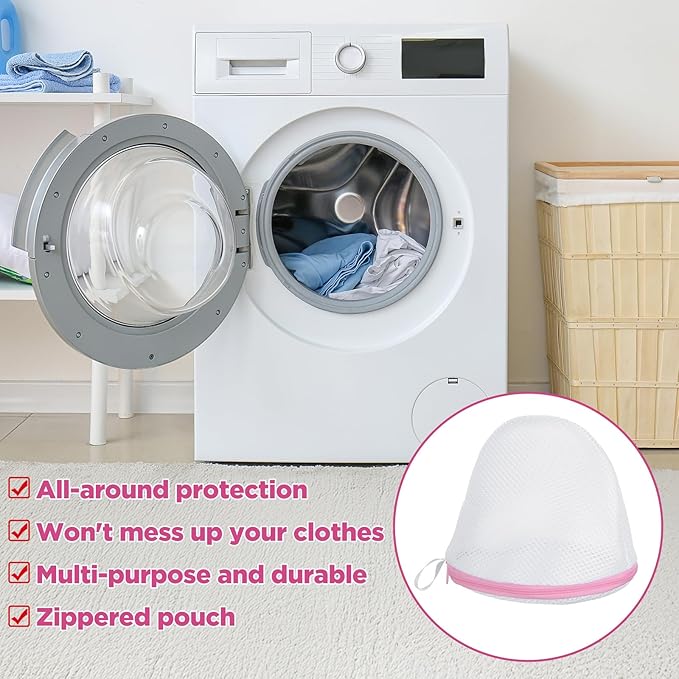 2 PCS Bra Bag for Washing Machine, Bra Washing Bags for Laundry, Bras Bags for Laundry with Zipper for Delicates Underwear Brassiere