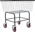 Steel Wire Laundry Cart, 110lbs Heavy Duty Commercial Laundry Basket Cart Laundry Hamper Organizer Laundry Basket with Hanging Rack & Removable for Homes Hotels & Bathrooms (20 x 15.7 x 26 inch)