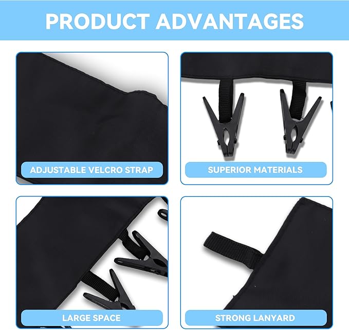 Mini Clothespins Travel Hangers 3-Pack: Foldable Portable Clothes Hangers w/ 6 Clips for Swimsuit, Towel & Sock Drying Rack - Cruise, Dorms, Travel (Black, Blue, Red)
