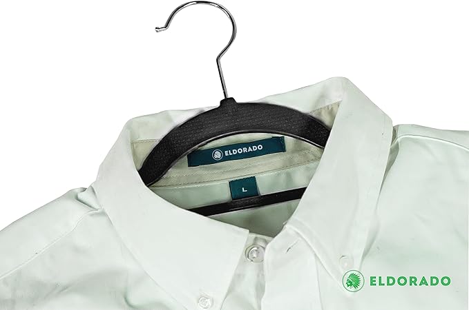 Eldorado Non-Slip Adult Hangers, Multicolor, for Everyday Use Value Packs (Midnight Black, 100)