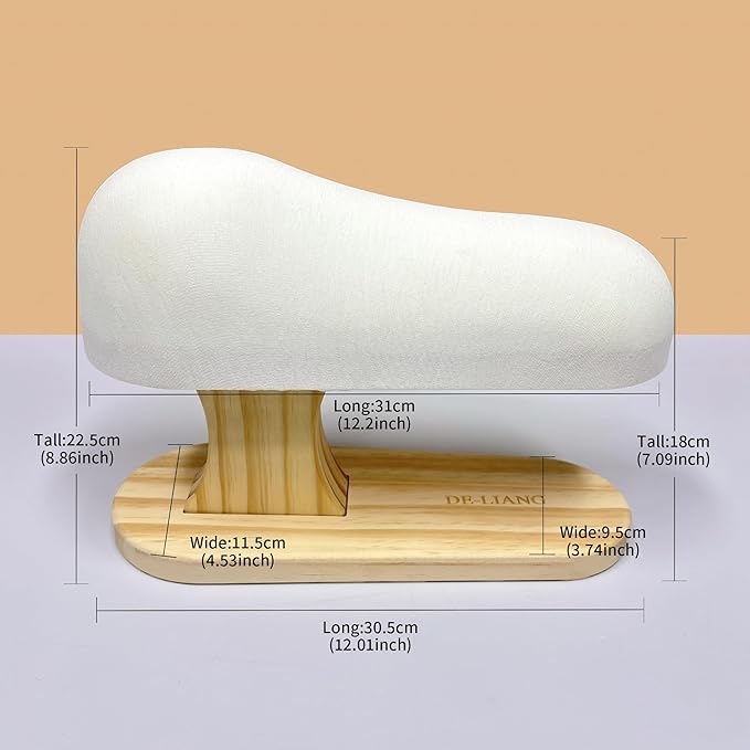 Sleeve Ironing Board Small, Tailor's Cotton Padded Board with Solid Wood Base, Pressing Boards with Various Pressing Surfaces for - Smoothing Curved Seams, Ironing Collars, Cuff, Curved Seams