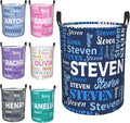 Custom Name Laundry Basket, Personalized Collapsible Laundry Hamper with Name for Bathroom Bedrooms, Customized Dirty Clothes Hamper Storage Basket Gifts for Kids Boys Girls Baby Men Women