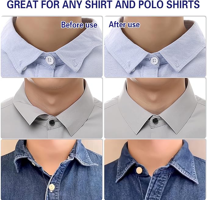 Collar Stays for Polo Shirts, No Curl Collar Polo Shirt Collar Stays, Polo Shirt Collar Fixed Great for Any Shirt with Collar
