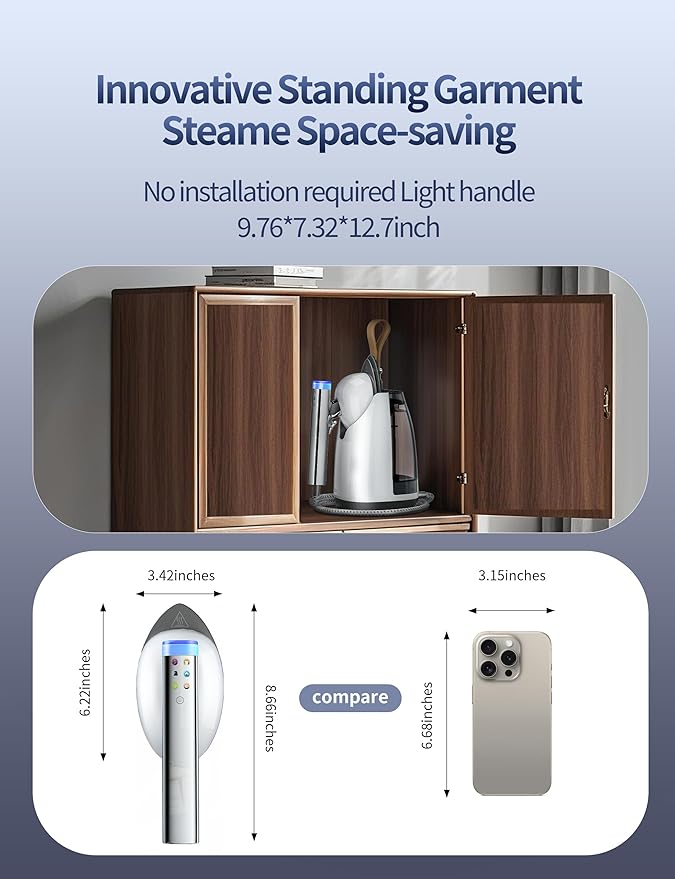 Sundu Handheld & Vertical Garment Steamer, 2-in-1 Portable Design, 30s Heat-Up, 6 Steam Modes, 800mL Tank, Auto Shut-Off for Wrinkle Removal, White