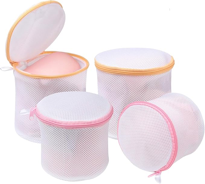 BAGAIL Laundry Bags Mesh Wash Bag for Intimates Lingerie and Delicates,4Pcs(Bra Wash Bag,6×6inch+7×7inch)