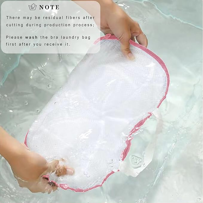 Large Bra Laundry Bags for Washing Machine, 2 Pack Brassiere Wash Bags for Laundry, Lingerie Bag for Washing Delicates, Bra Washer Protector (pink 2 pack)