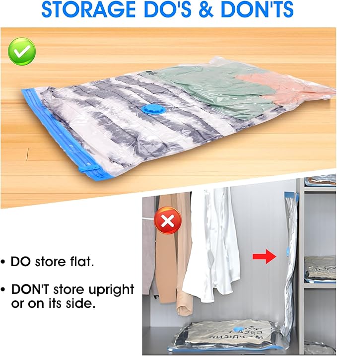 AROIC 50 Pack Vacuum Storage Bags, 5 Sizes + 2 Roll-up (8 Each) Space Saver Vacuum Sealer Bags for Clothing with 1 Electric Pump and 1 Hand Pump, Seasonal Storage Bags for Luggage, Travel Essentials