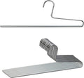 Mawa by Reston Lloyd Trouser Series Non-Slip Space-Saving Clothes Hanger with Single Rod for Pants, Style KH/1, Set of 10, Silver