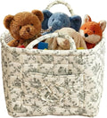 Quilted Fabric Basket Car Storage Basket Boho Floral Laundry Hamper for Nursery Bedroom & Living Room | Organize Clothes Toys