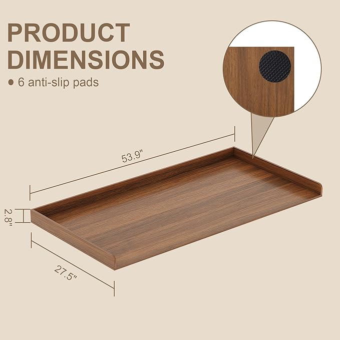 ChooChoo Washer Dryer Countertop, Laundry Room Topper for Folding Clothes and Storage, Over Machine Organizer Table, Walnut