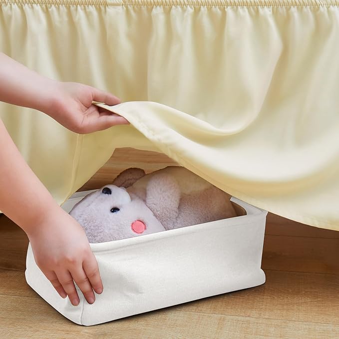 SiinvdaBZX 2-Piece Set Ruffled Crib Skirt & Soft Fitted Crib Sheet, 52"x28" + Adjustable Elastic 14" Drop, Fit for Baby Standard Crib & Nursery Toddler Bedding (Ivory)