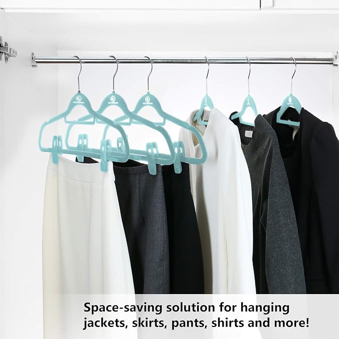 Velvet Clips for Velvet Hangers. 10 Pack Blue