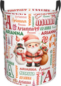 Personalized Santa Laundry Basket For Baby Kids Boys Girls Adult Custom Hamper Basket With Name For Bathroom Bedrooms Collapsible Baby Laundry Basket, Dirty Clothes Hamper With Handles