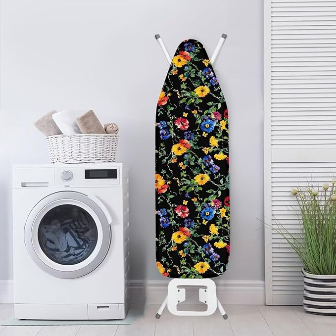 Floral Ironing Board Cover and Pad, Smooth Iron Board Cover, Stain Resistant and Scorch, Easy Installation Ironing Cover