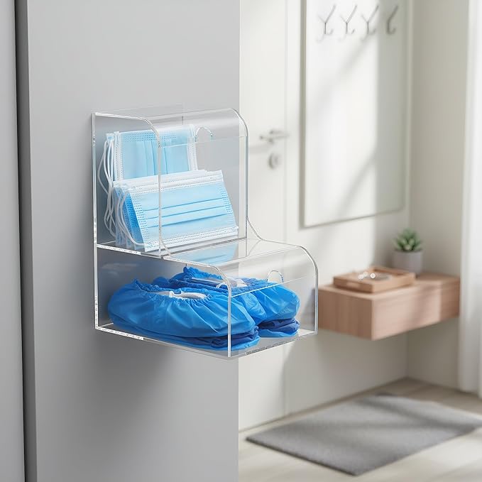 TOPZEA Laundry Pods Container, Wall Mounted Acrylic Candy Snack Dispenser Bin with Hinged Lids, Dishwasher Pod & Sponge Holder Stackable Storage Box for Coffee Bar, Kitchen & Laundry Room Organization