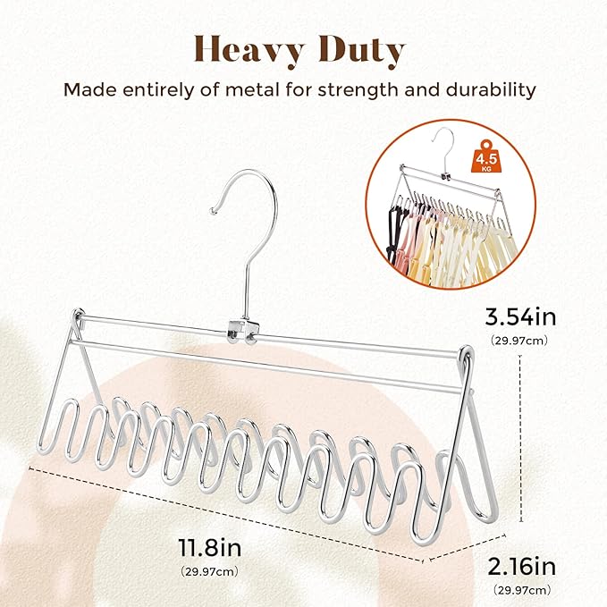 HOUSE DAY Closet Organizers and Storage, Tank Top Hangers, Rotatable Bra Organzier for Closet, Max 48 Storage Capacity Sport Bra Holder, Metal Space Saving Hanger 2 Pack - Dorm Room Essentials