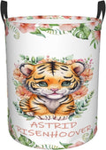 Personalized Tiger Laundry Basket For Baby Kids Boys Girls Adult Custom Hamper Basket With Name For Bathroom Bedrooms Collapsible Baby Laundry Basket, Dirty Clothes Hamper With Handles