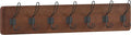 HBCY Creations Rustic Brown Solid Wood Wall Mounted Coat Rack with Shelf, 7 Hooks, 34" Long - Kitchen, Mudroom, Entryway, Bathroom - Includes Mounting Hardware, Coat Hanger, Dog Leash Hooks