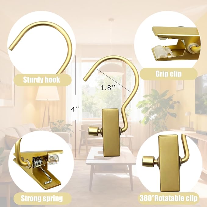 Boot Hangers Clips Hanging Laundry Hooks Clothes Pins Hanger with Clip, Portable Golden Home Travel Hangers for Socks Towels Shoes Clamps,Heavy Duty Closet Hanger Organizer (20 Pack)