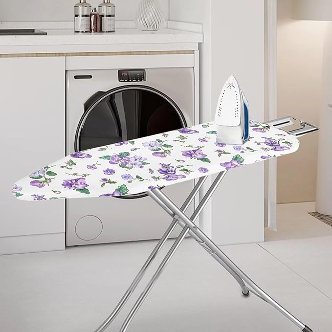 Floral Ironing Board Cover,Iron Board Cover Standard Size,Ironing Board Cover,Wide Ironing Board Cover,Sunfloral Print Purple Small